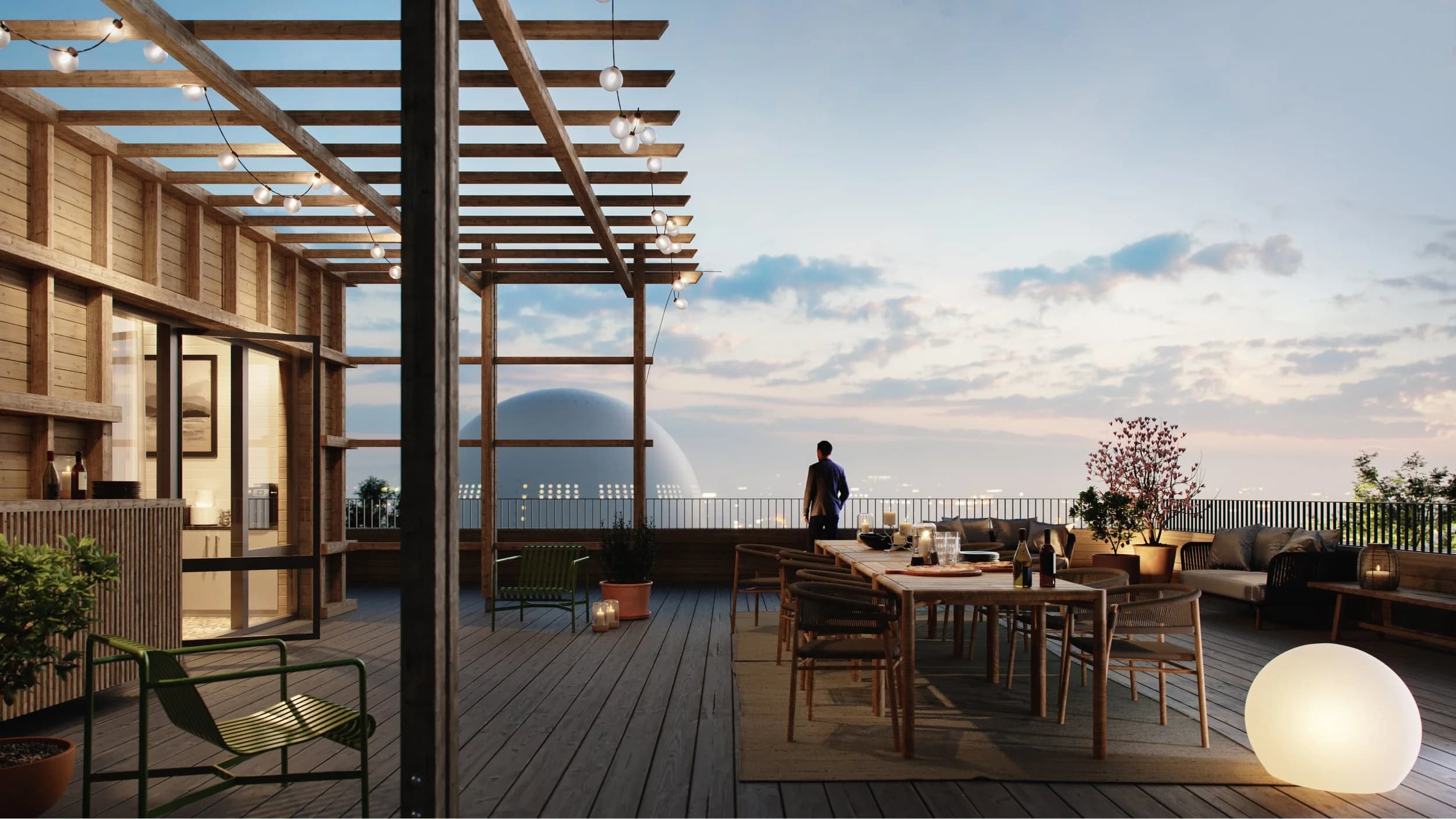 Nybyggd bostadsrätt med balkong och utsikt